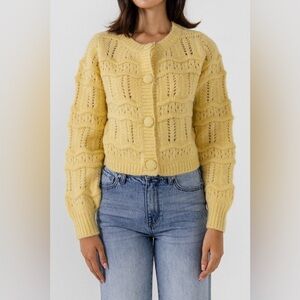NWTs Endless Rose knitted yellow cardigan